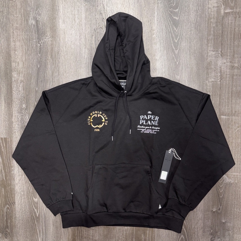 NWT Paper Planes X FIFA Hoodie Men's Size XL World Cup Black Pullover Jay Z Rare